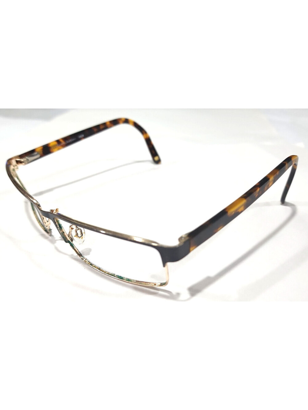 Randy Jackson 1029 Large Black Silver Rectangle Tortoise Eyeglasses 60-16 150